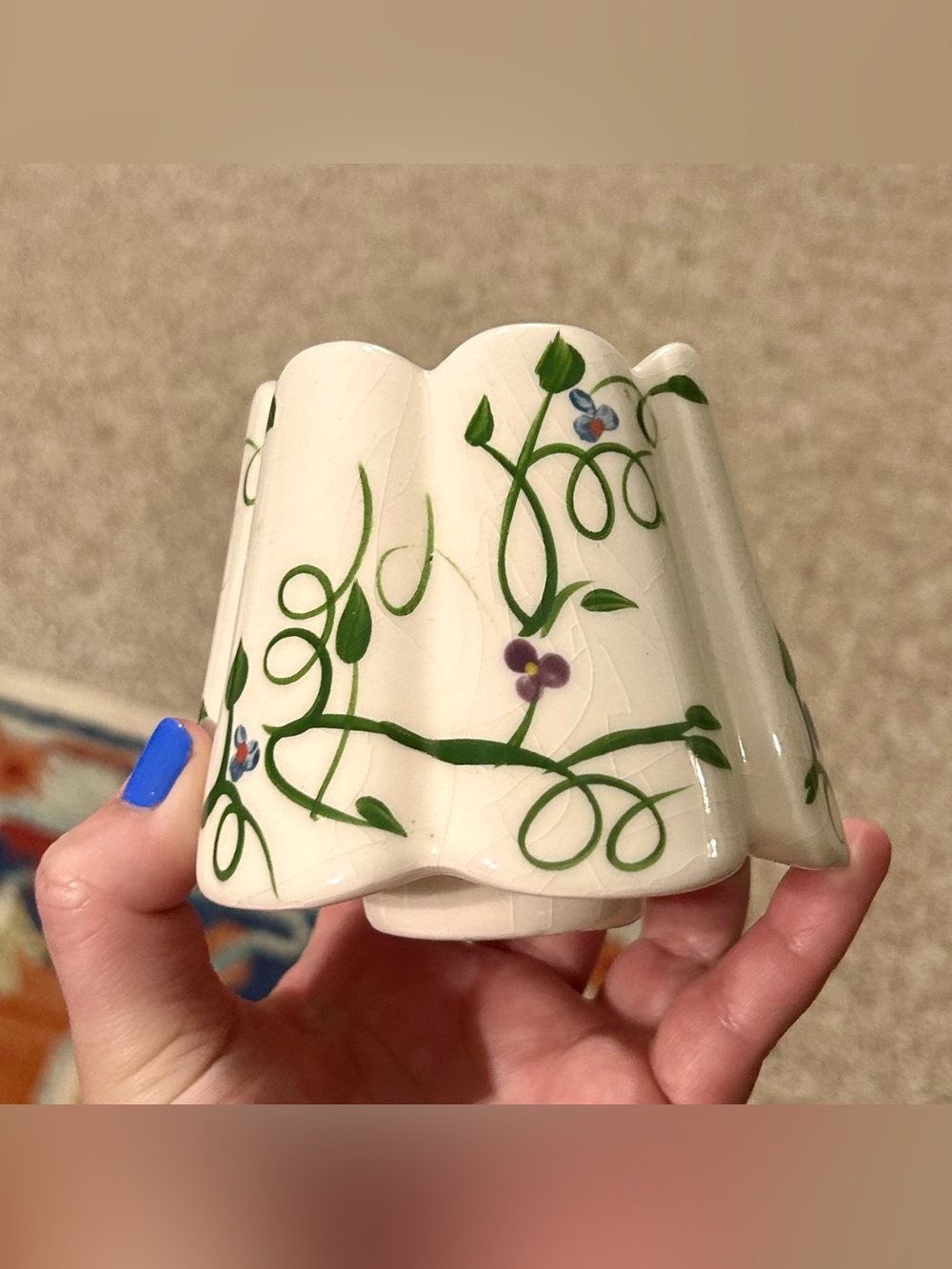 Home Interiors ceramic candle jar topper